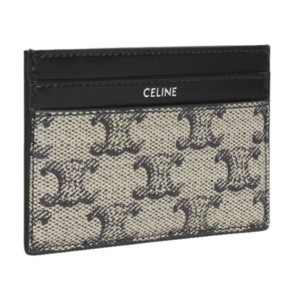 CELINE MEDIUM CARD HOLDER IN TRIOMPHE CANVAS AND CALFSKIN BEIGE - Image 3