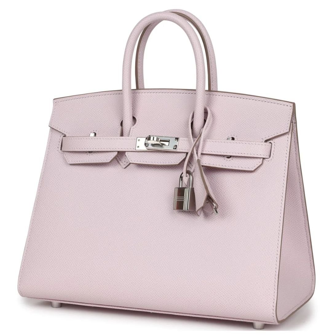 HERMÈS BIRKIN SELLIER 25 MAUVE PALE EPSOM PALLADIUM HARDWARE - Image 3