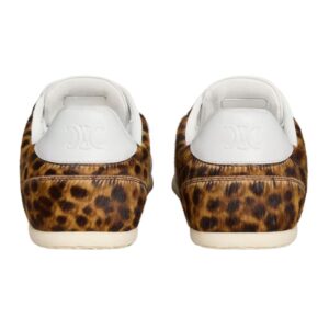 CELINE JOGGER LOW LACE-UP SNEAKER IN LEOPARD PRINTED HAIRY CALFSKIN AND CALFSKIN