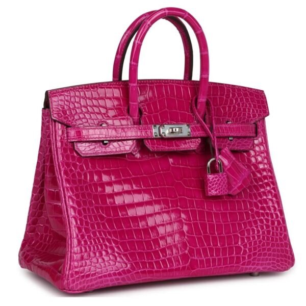 HERMÈS BIRKIN 25 ROSE SHEHERAZADE SHINY POROSUS CROCODILE PALLADIUM HARDWARE - Image 3