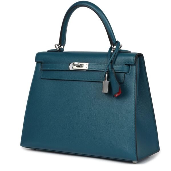 HERMÈS KELLY SELLIER 25 VERT BOSPHORE VERSO MADAME PALLADIUM HARDWARE - Image 3