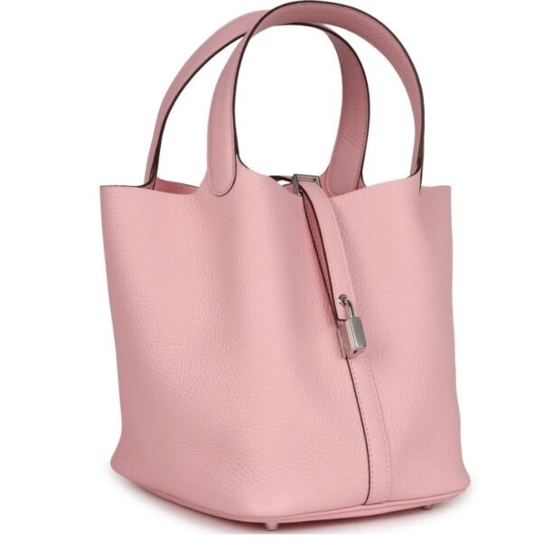 HERMÈS PICOTIN 22 ROSE SAKURA CLEMENCE PALLADIUM HARDWARE - Image 3