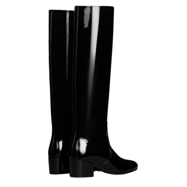 CELINE LES BOTTES TRIOMPHE HIGH BOOT IN PATENT CALFSKIN - Image 3