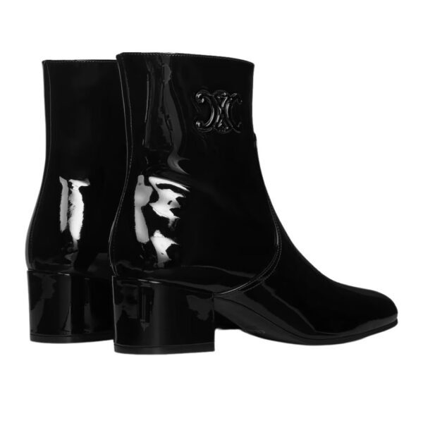 CELINE LES BOTTES TRIOMPHE ZIPPED BOOT IN PATENT CALFSKIN BLACK - Image 3