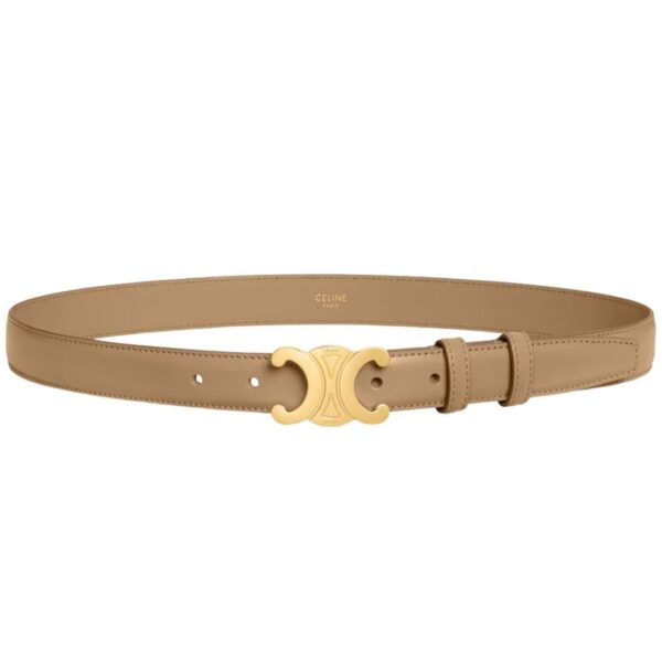 CELINE MEDIUM TRIOMPHE BELT IN TAURILLON LEATHER SMOKED BROWN - Image 14