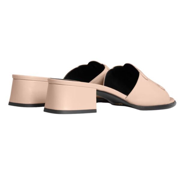 CELINE CLEMENCE MULE IN LAMBSKIN AND PATENT CALFSKIN BLUSH - Image 4
