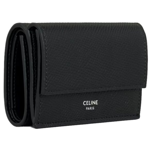 CELINE FOLDED COMPACT WALLET IN GRAINED CALFSKIN - Image 3