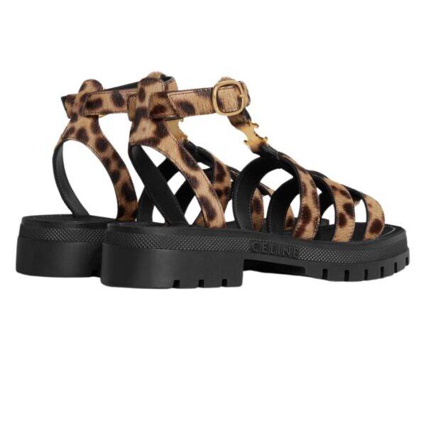 CELINE CLEA TRIOMPHE GLADIATOR SANDAL IN LEOPARD PRINTED HAIRY CALFSKIN - Image 3