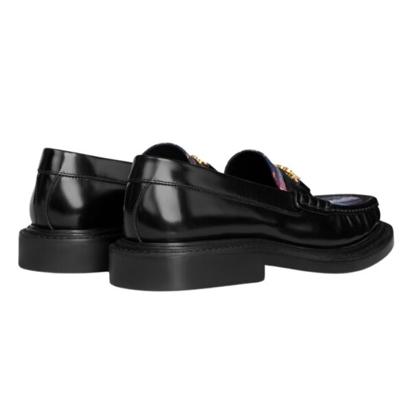 CELINE UNIVERSITÉ TRIOMPHE CHAIN LOAFER IN POLISHED BULL AND TARTAN - Image 3