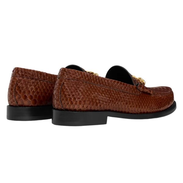 CELINE LUCO TRIOMPHE CHAIN LOAFER IN PATENT PYTHON STAMPED CALFSKIN - Image 3