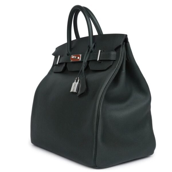 HERMÈS HAC BIRKIN 40 VERT FONCE TOGO PALLADIUM HARDWARE - Image 3