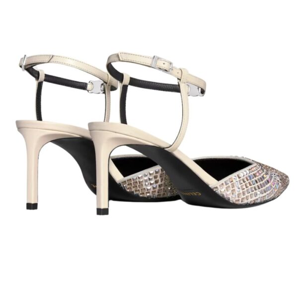 CELINE KITTEN STRAP PUMP IN SUEDE GOATSKIN WITH STRASS AND LAMBSKIN - Image 3