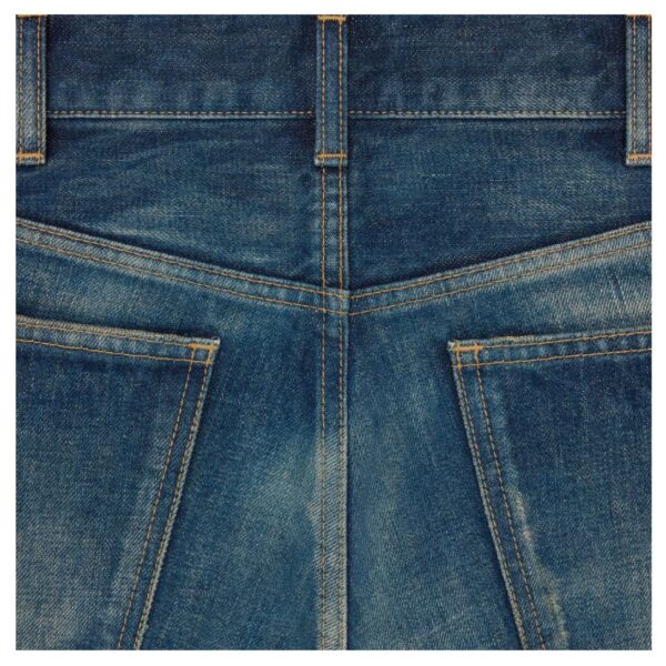 CELINE KURT JEANS IN DESTROYED BLUE MARBLE DENIM - Image 3