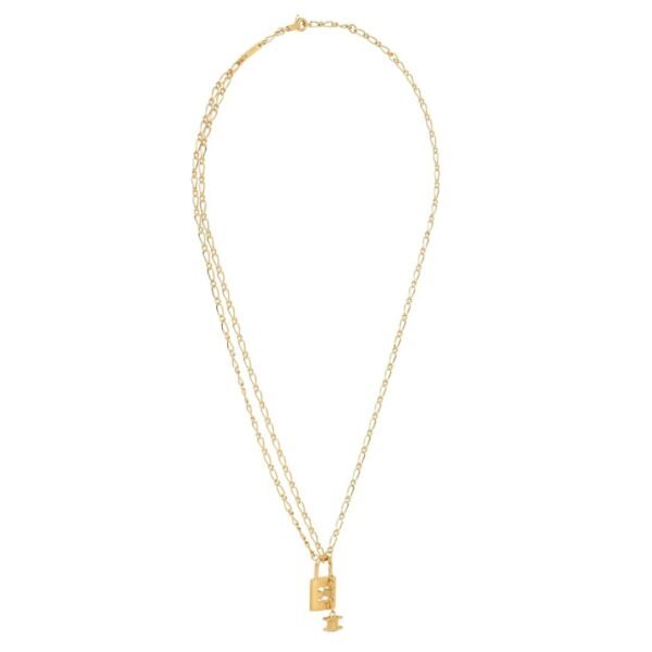 CELINE TRIOMPHE LOCK NECKLACE IN BRASS WITH GOLD FINISH - Image 4