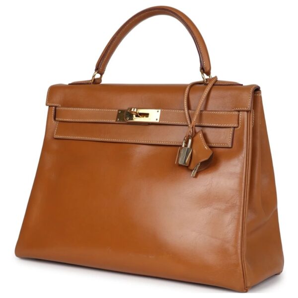 VINTAGE HERMÈS KELLY RETOURNE 32 NATUREL SABLE CHAMONIX GOLD HARDWARE - Image 3