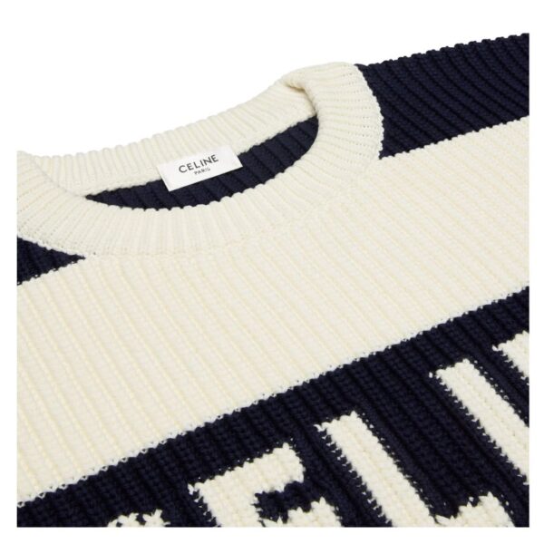 CELINE OVERSIZED SWEATER IN STRIPED COTTON - Image 3