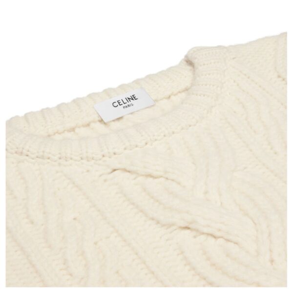 CELINE OVERSIZED CREW NECK SWEATER IN CASHMERE ARAN - Image 3