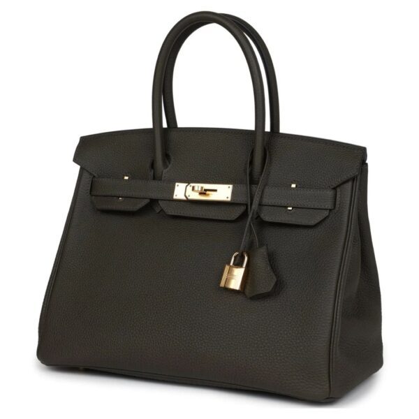 HERMÈS BIRKIN 30 VERT DE GRIS TOGO GOLD HARDWARE - Image 3
