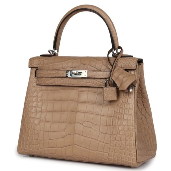 HERMÈS KELLY RETOURNE 25 CHAI MATTE ALLIGATOR PALLADIUM HARDWARE - Image 3