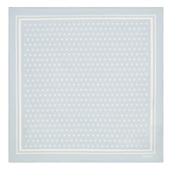 TOM FORD POLKA DOT SQUARE DESIGN POCKET SQUARE GREY - Image 5