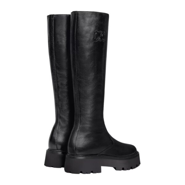 CELINE BULKY CROPPED BOOT WITH TRIOMPHE TASSELS IN SUEDE CALFSKIN AND SHEARLING - Image 3