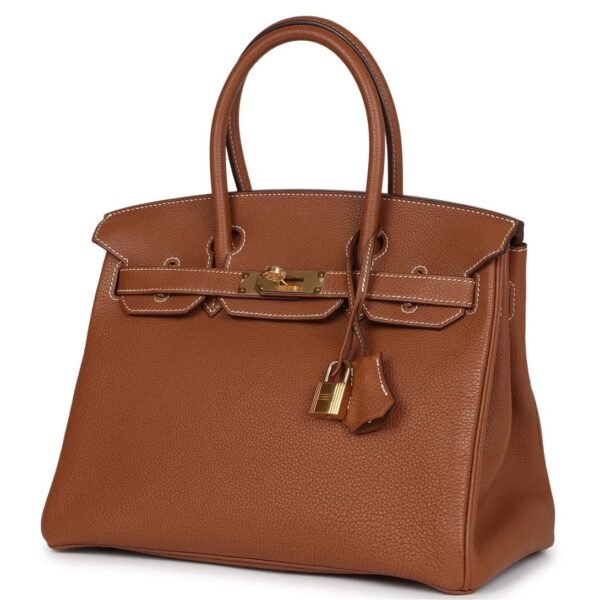 PRE-OWNED HERMÈS BIRKIN 30 GOLD TOGO GOLD HARDWARE - Image 3