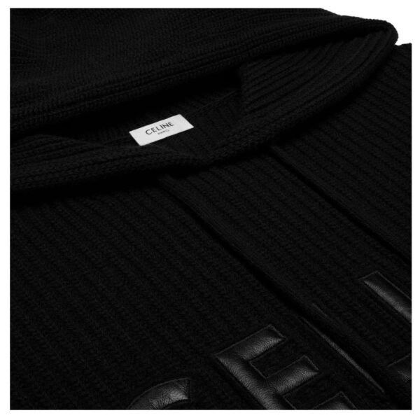 CELINE HOODED SWEATER IN MONOCHROMIC WOOL - Image 3