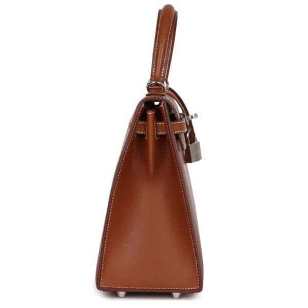 HERMÈS KELLY SELLIER 25 FAUVE BARENIA PALLADIUM HARDWARE - Image 3