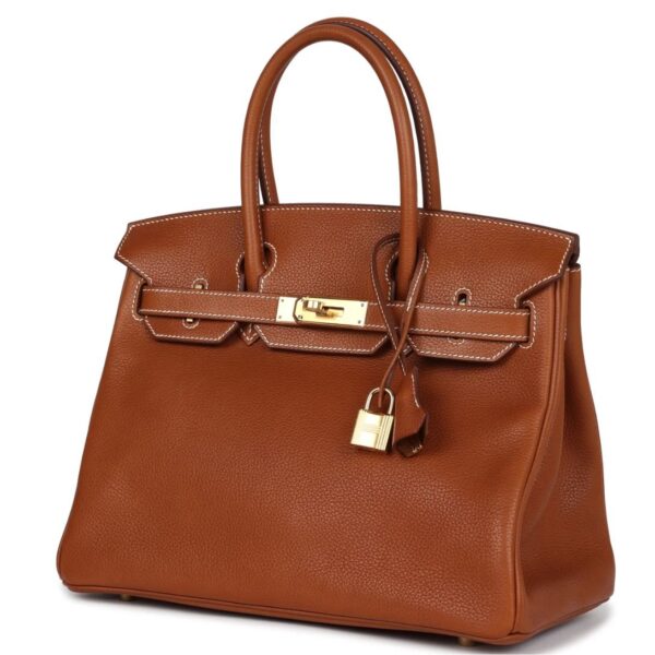 HERMÈS BIRKIN 30 FAUVE BARENIA FAUBOURG GOLD HARDWARE - Image 3