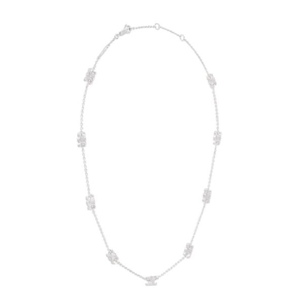 CELINE MINI TRIOMPHE NECKLACE IN BRASS WITH RHODIUM FINISH - Image 3
