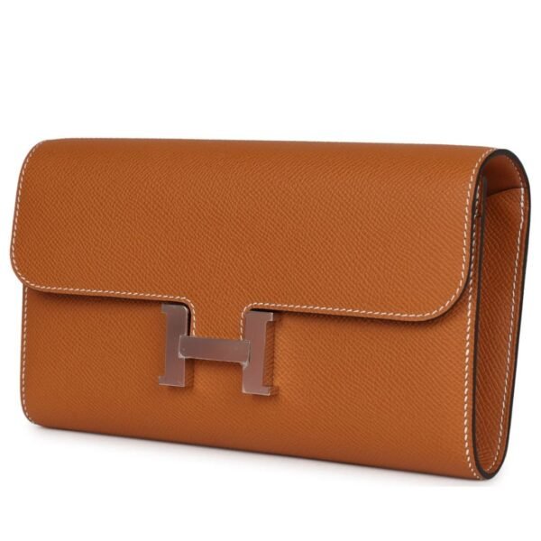 HERMÈS CONSTANCE TO GO WALLET TOFFEE EPSOM PALLADIUM HARDWARE - Image 3