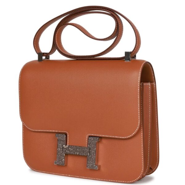 HERMÈS CONSTANCE 24 GOLD MADAME AND LIZARD PALLADIUM HARDWARE - Image 3