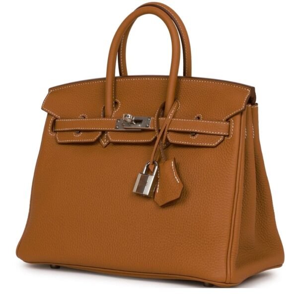 HERMÈS BIRKIN 25 GOLD TOGO PALLADIUM HARDWARE - Image 3