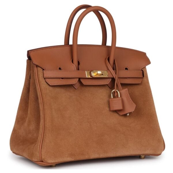 HERMÈS BIRKIN 25 CHAMOIS GRIZZLY AND GOLD SWIFT GOLD HARDWARE - Image 3