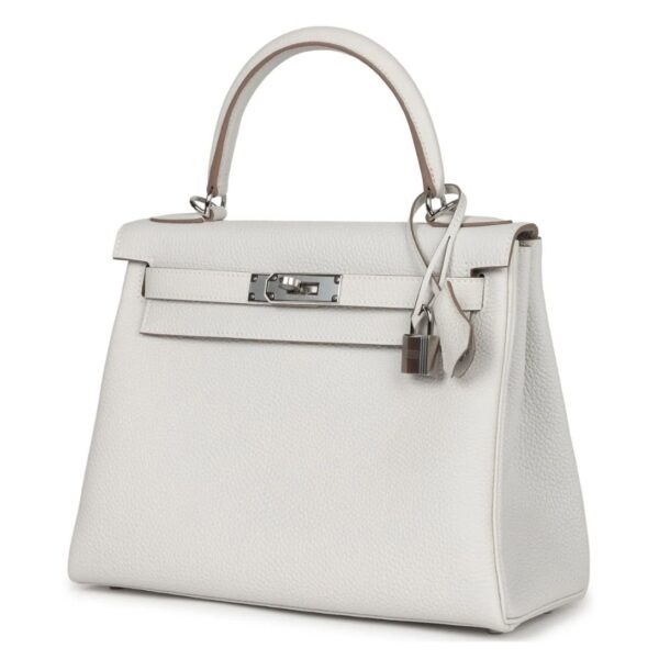 HERMÈS KELLY RETOURNE 28 GRIS PALE TOGO PALLADIUM HARDWARE - Image 3