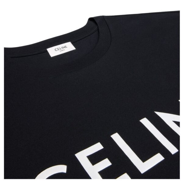 CELINE LOOSE T SHIRT IN COTTON JERSEY BLACK-WHITE - Image 4
