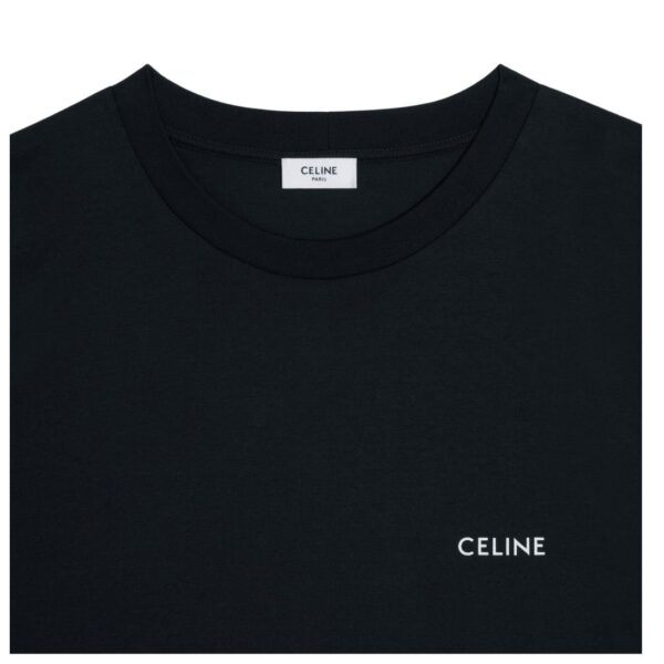 CELINE LOOSE T SHIRT IN COTTON JERSEY BLACK-WHITE - Image 4