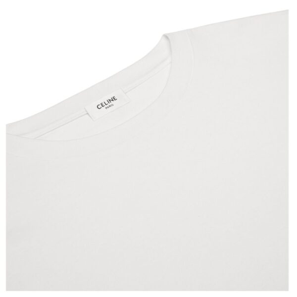 CELINE TRIOMPHE LOOSE T SHIRT IN COTTON JERSEY OFF WHITE-BLACK - Image 6