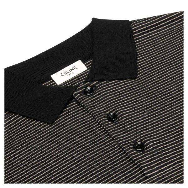 CELINE TRIOMPHE POLO SHIRT IN STRIPED JERSEY - Image 3