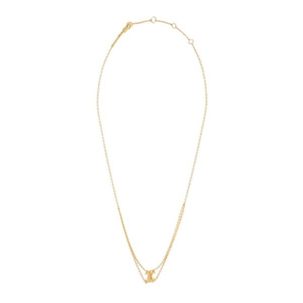 CELINE TRIOMPHE SUSPENDED NECKLACE IN BRASS WITH GOLD FINISH - Image 3