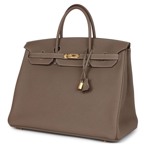 HERMÈS BIRKIN 40 ETOUPE TOGO GOLD HARDWARE - Image 3