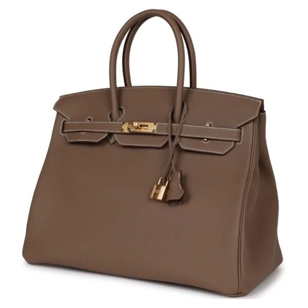HERMÈS BIRKIN 35 ETOUPE TOGO GOLD HARDWARE - Image 3