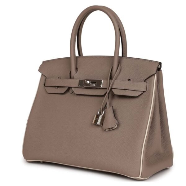 PRE-OWNED HERMÈS SPECIAL ORDER HSS BIRKIN 30 GRIS TOURTERELLE AND CRAIE TOGO PALLADIUM HARDWARE - Image 3