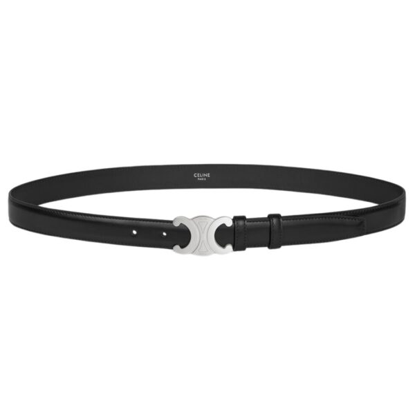 CELINE MEDIUM TRIOMPHE BELT IN TAURILLON LEATHER BLACK - Image 4