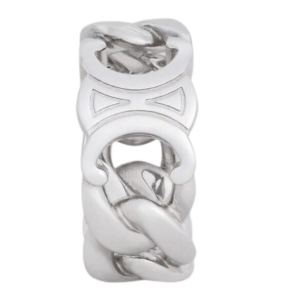 CELINE TRIOMPHE GOURMETTE RING IN BRASS WITH RHODIUM FINISH - Image 3