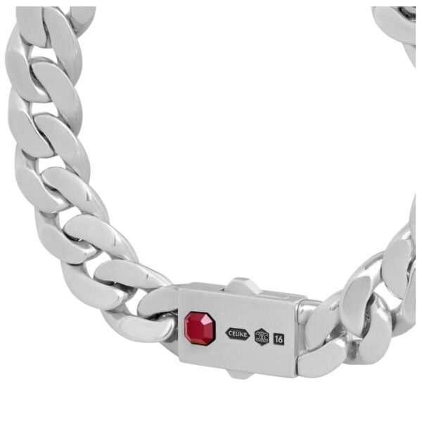 CELINE LES POINÇONS BRACELET IN STERLING SILVER AND GARNET - Image 3