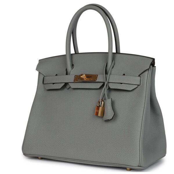 HERMÈS BIRKIN 30 GRIS MOUETTE TOGO GOLD HARDWARE - Image 3