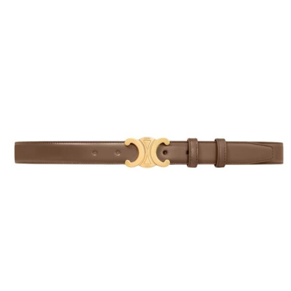 CELINE MEDIUM TRIOMPHE BELT IN TAURILLON LEATHER CAPPUCCINO - Image 7