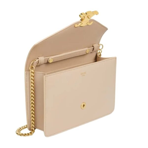 CELINE WALLET ON CHAIN MARGO IN SHINY CALFSKIN NUDE - Image 17