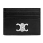 CELINE CARD HOLDER TRIOMPHE IN SHINY CALFSKIN BLACK